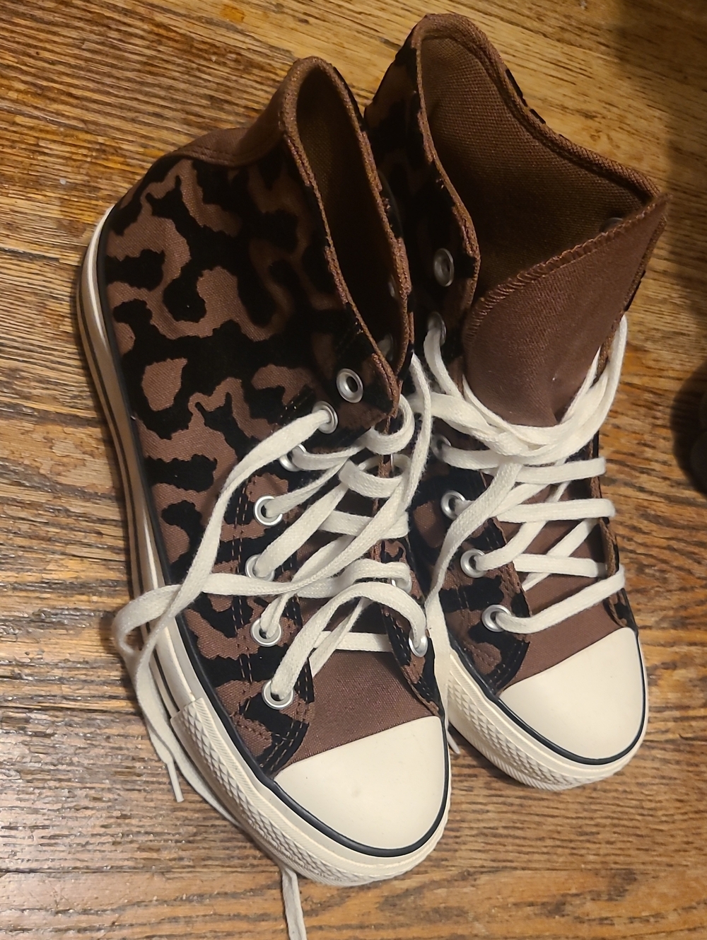 Dark Brown Cheetah Hi Top Converse
